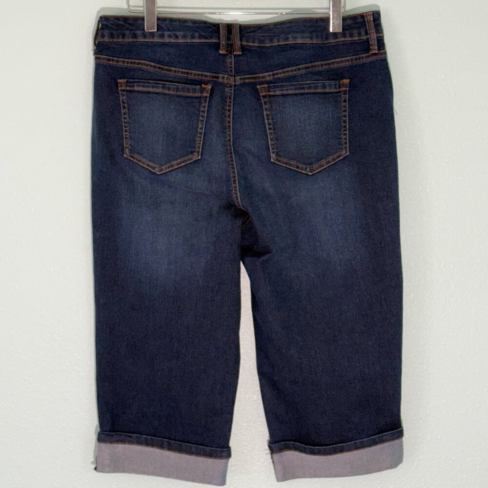 Gloria Vanderbilt Cleo All American Slimming Effect Denim Skimmer Capris Size 12 - Picture 4 of 9